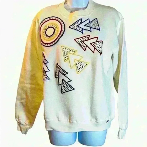 peone Tops - Vintage 1985 rhinestone appliqué sweatshirt by Pleone The Great Glitzby RARE